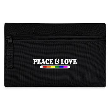 Peace and love - Pencil Case - black - Front