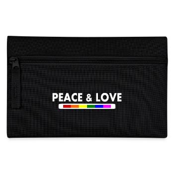 Peace and love - Federtasche - Schwarz - Vorne