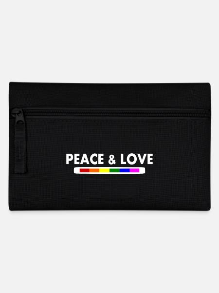 Peace and love - Federtasche - Schwarz