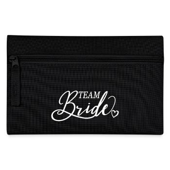 Team Braut, Bachelorette Junggesellinnenabschied - Federtasche - Schwarz - Vorne