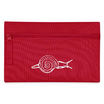 Snail, vineyard snail white - Pencil Case - red - Front