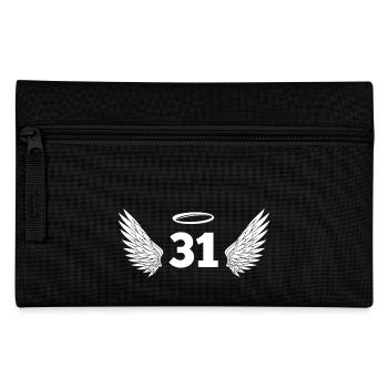 Nummer 31 Engel - Flügel zum 31. Geburtstag - Federtasche - Schwarz - Vorne