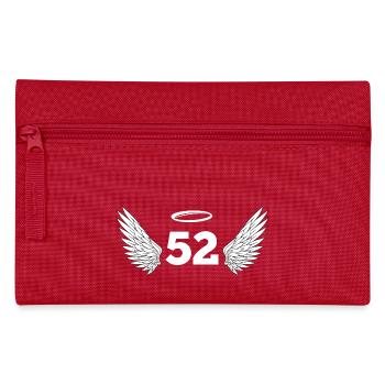 Number 52 Angel - 52nd Birthday Wings - Pencil Case - red - Front