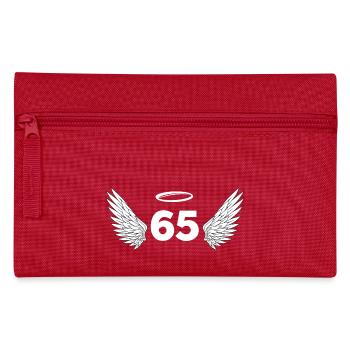 Angel Number 65 - 65th Birthday Wings - Pencil Case - red - Front