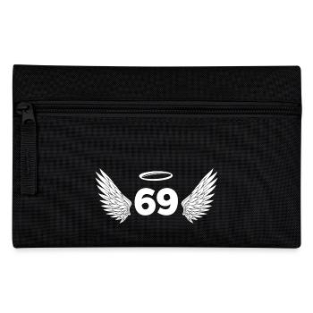 Number 69 Angel - 69th Birthday Wings - Pencil Case - black - Front