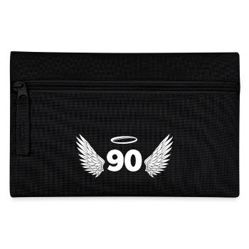 Engel Nummer 90 – Flügel zum 90. Geburtstag - Federtasche - Schwarz - Vorne