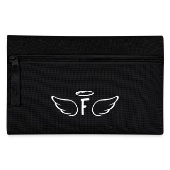Buchstabe f Engelsflügel - Federtasche - Schwarz - Vorne