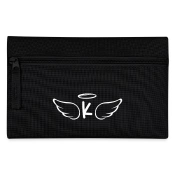 Buchstabe k Engelsflügel - Federtasche - Schwarz - Vorne