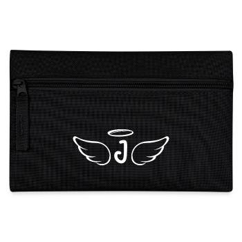 Buchstabe j Engelsflügel - Federtasche - Schwarz - Vorne