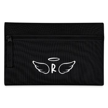 Letter r angel wings - Pencil Case - black - Front