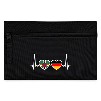 Dominica Germany Heartbeat Flag Dominicans - Pencil Case - black - Front