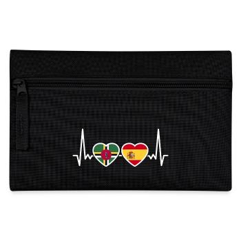 Dominica Spain Heartbeat Flag Dominicans - Pencil Case - black - Front