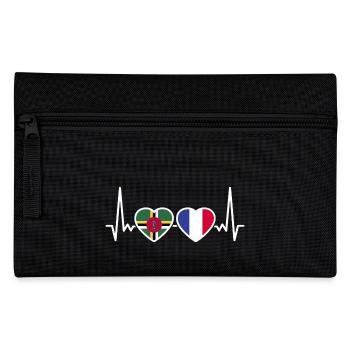 Dominica France Heartbeat Flag Dominicans - Pencil Case - black - Front