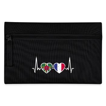 Dominique, France, Vintage Heartbeat Flag - Trousse - noir - Devant