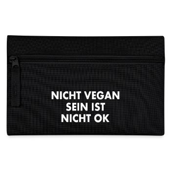 nicht vegan sein ist nicht ok - Federtasche - Schwarz - Vorne