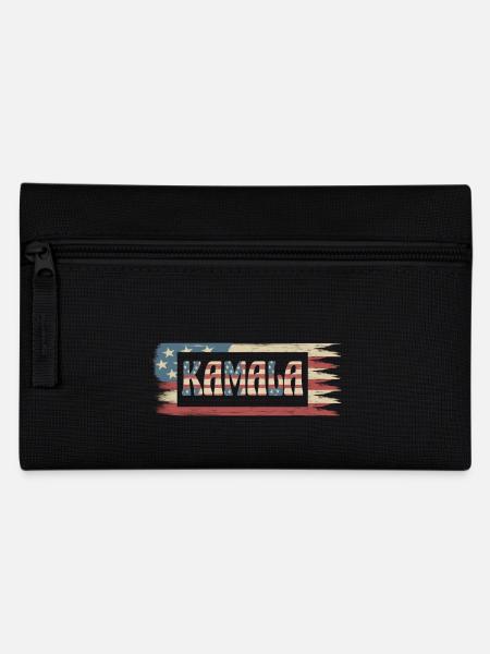 Kamala Harris president amerikanische Flagge retro - Federtasche - Schwarz