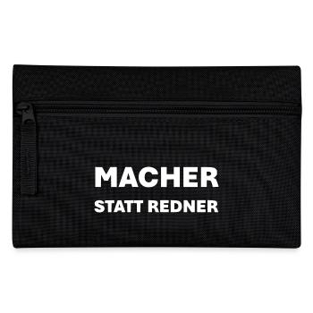 Macher statt Redner - Federtasche - Schwarz - Vorne