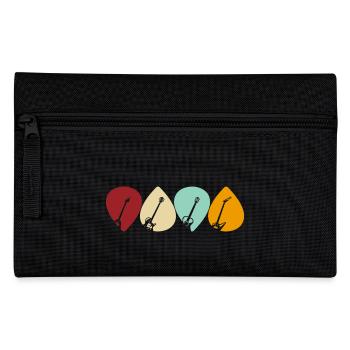 Guitar Pick Design for Guitarists in Retro Style - Pencil Case - black - Front