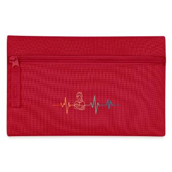 Retro Heartbeat Midwife - Pencil Case - red - Front