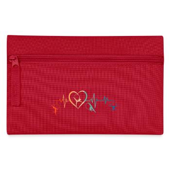 Retro Heartbeat Aerial Hoop - Gift - Pencil Case - red - Front