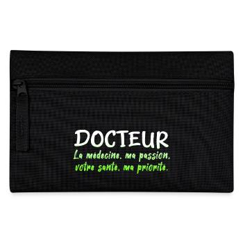 Arzt, Arzt, Krankenschwester, Gesundheit und weißer Kittel - Federtasche - Schwarz - Vorne