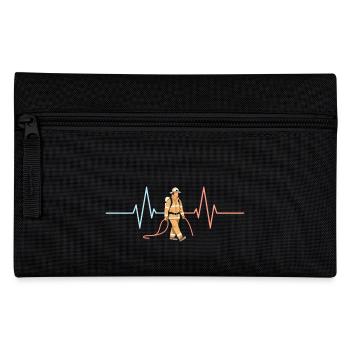 Firefighter heartbeat fire brigade sayings - Pencil Case - black - Front