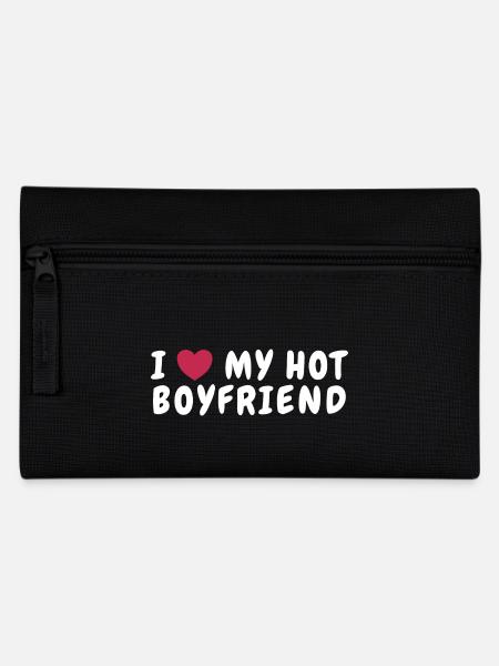 I Love My Hot Boyfriend - Idee zum Valentinstag - Federtasche - Schwarz