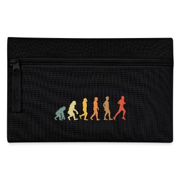 Evolution to Runner – Retro Jogging Design - Pencil Case - black - Front