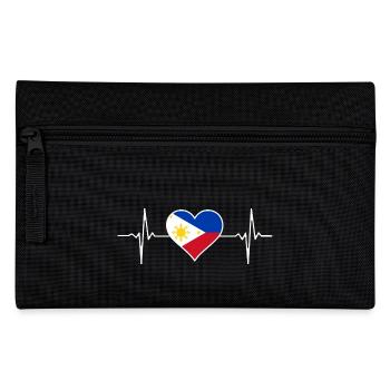 Philippinen Flagge Herzschlag - Federtasche - Schwarz - Vorne