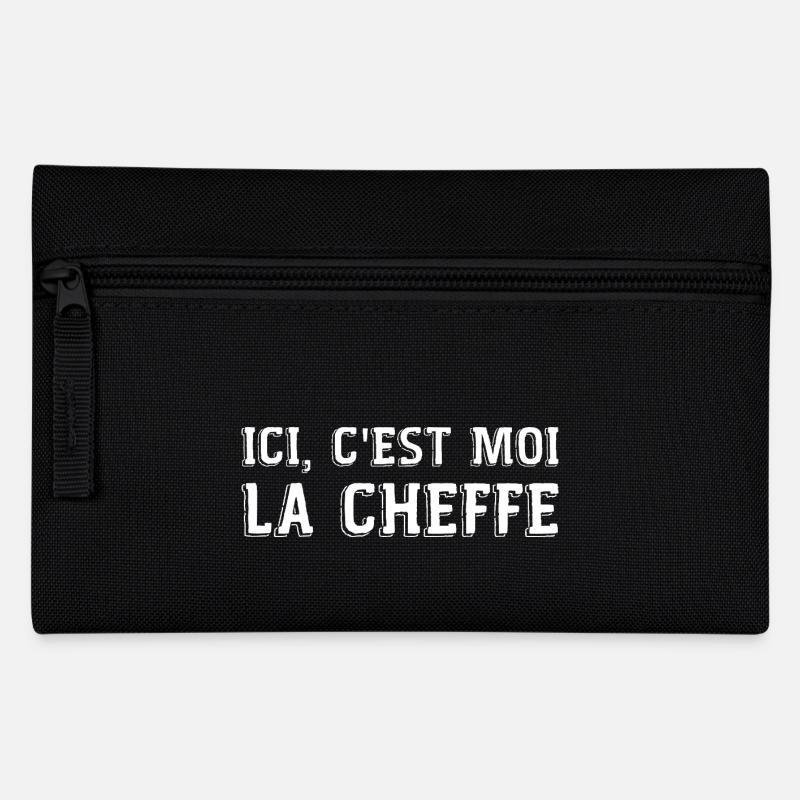 Ici c'est moi la cheffe cadeau patronne humour - Trousse - noir