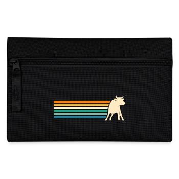 Büffel Rind Ochsen - Federtasche - Schwarz - Vorne