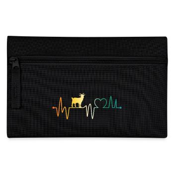 Herzschlag Ziegen - Federtasche - Schwarz - Vorne
