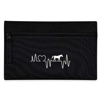 Reiten Herzschlag Pferd - Federtasche - Schwarz - Vorne