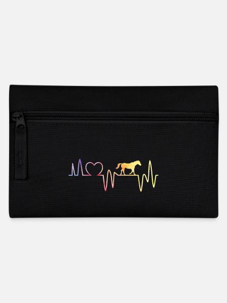 Reiten Herzschlag Pferd - Federtasche - Schwarz