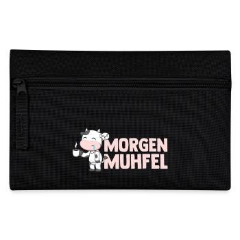 Vache Agriculteur Fermier Matin Moulin - Trousse - noir - Devant