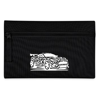 Racy sports car in tribal tattoo style - Pencil Case - black - Front