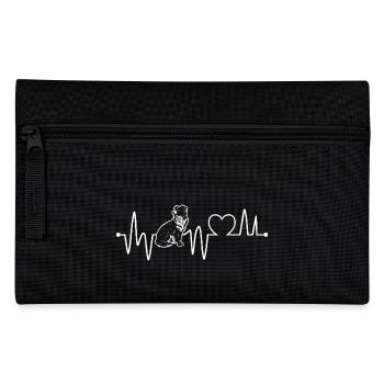 Herzschlag Border Collie - Federtasche - Schwarz - Vorne