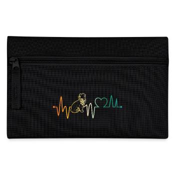 Herzschlag Border Collie - Federtasche - Schwarz - Vorne
