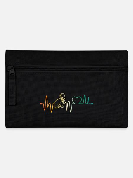Herzschlag Border Collie - Federtasche - Schwarz