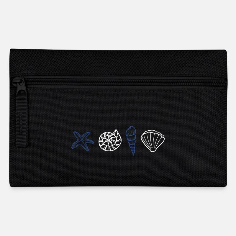 Muscheln - Meerestiere - Federtasche - Schwarz