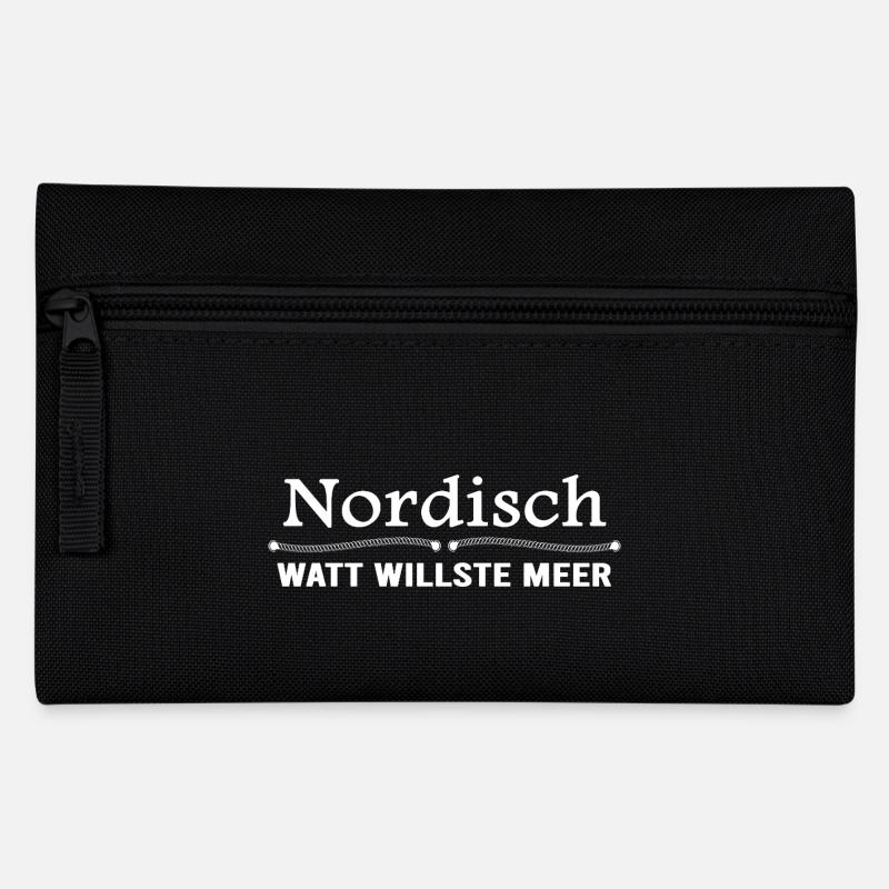 Nordsee Küste nordisch Wattmeer - Federtasche - Schwarz