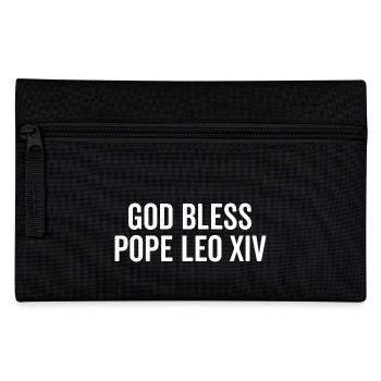 Gott segne Papst Leo XIV. - Federtasche - Schwarz - Vorne