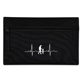 Father with son heartbeat - Pencil Case - black - Front