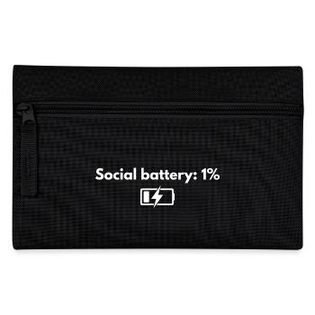 Social Battery 1 Percent – Funny Introvert Shirt - Pencil Case - black - Front