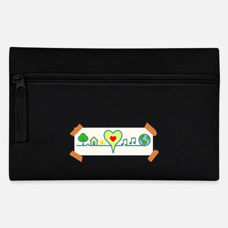 Herzlinie der Erde - Federtasche - Schwarz
