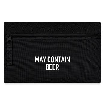 May contain Beer - Alkohol - Bier - Federtasche - Schwarz - Vorne