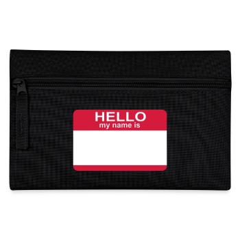 hello my name is - Pencil Case - black - Front