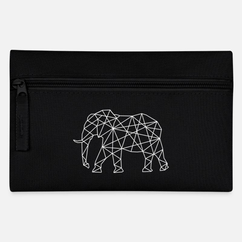 Geometrischer Elefant - Federtasche - Schwarz