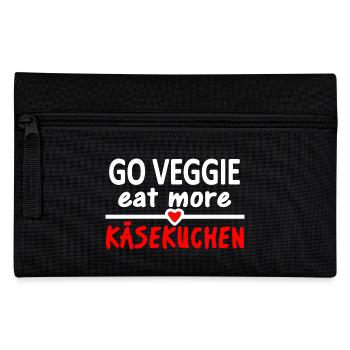 Käsekuchen Vegetarier lustiger Spruch / go Veggie - Federtasche - Schwarz - Vorne