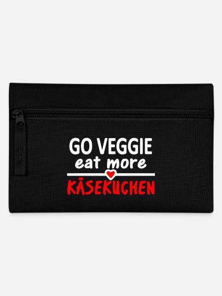 Käsekuchen Vegetarier lustiger Spruch / go Veggie - Federtasche - Schwarz